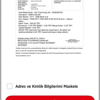 Ziraat Bankası Mobil Uygulamada Gerçekleşen Para Transferi Hesaba Geçmedi