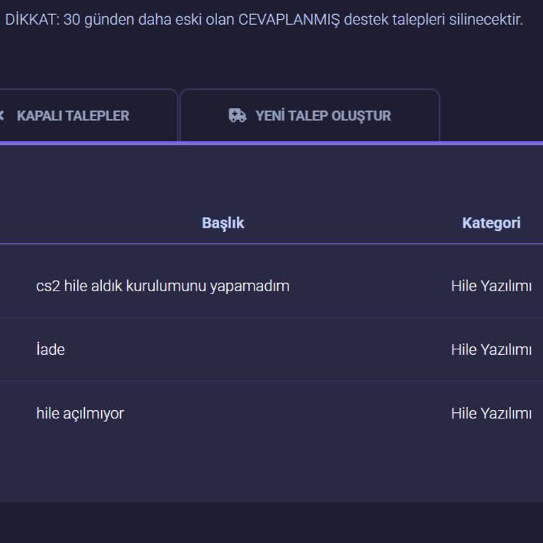 Satın Aldığım CS2 Hile Paketi Çalışmıyor İade Ve Destek Alamıyorum