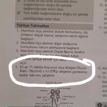 Kaira Klima Yetkili Servisi, Kılavuzdaki Vakum Süresine Uymadı!