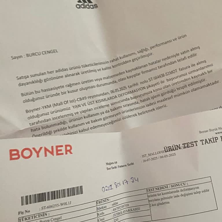 Adidas Halı Saha Ayakkabısında Kısa Sürede Dikiş Sökülmesi Mağduriyeti