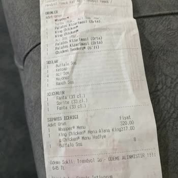 King Chicken İçinde Kemik Çıktı Soslar Eksik Teslim Edildi