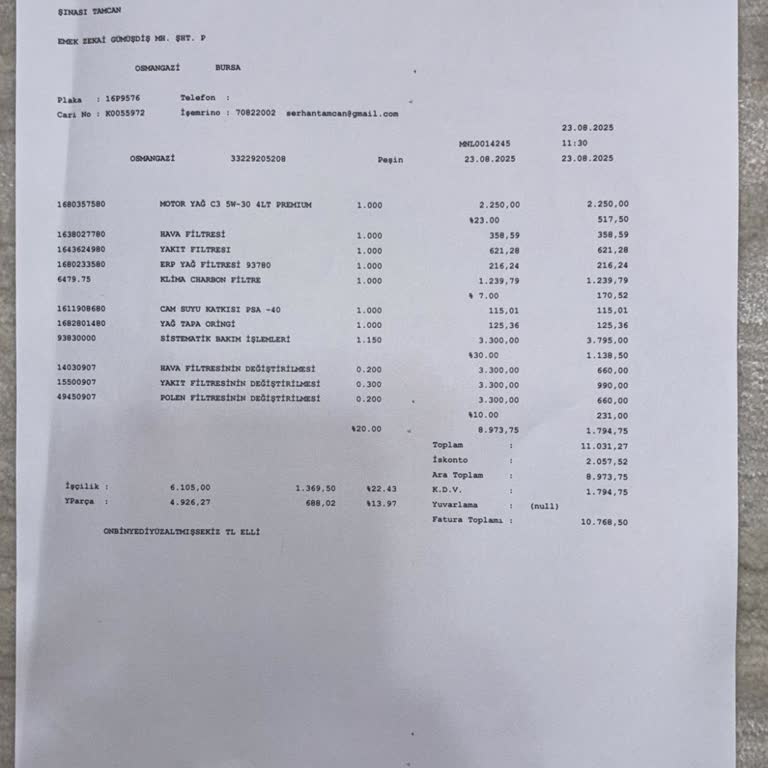 Yetkili Serviste Yan Sanayi Parça Kullanımı Ve İlgisizlik Nedeniyle Mağduriyet