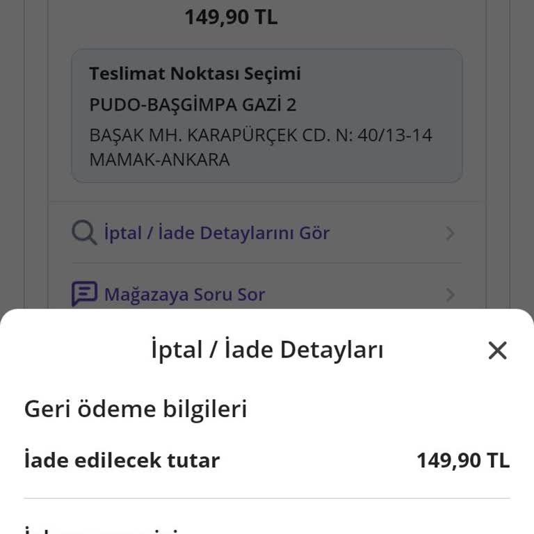 İptal Edilen Siparişimde Para İadesi Ve Müşteri Desteği Sorunu
