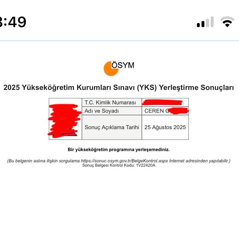 YKS Yerleştirmede Haksız Mağduriyet Ve Sonuçların Yeniden İncelenmesi Talebi