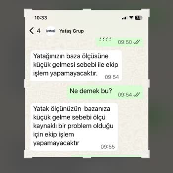 Yeni Alınan Yatak Ve Bazada Boşluk Sorunu, İlgisiz Müşteri Hizmeti