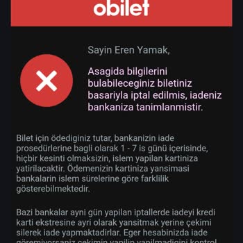 Bilet İadesi Haftalardır Yapılmadı Müşteri Hizmetlerinden Çözüm Alamadım