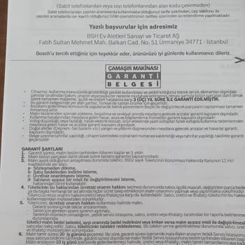 Bosch Çamaşır Makinesi Kapak Lekesi Ve Garanti Sorunu