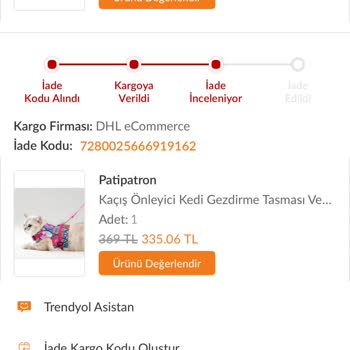 Trendyol Patipatron Paramın İadesini Yapmadılar