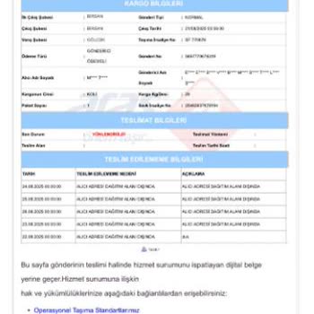 Aras Kargo Teslim Edilmeden İade Edildi, Mağduriyetim Tekrarlanıyor