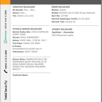 Arçelik Çay Makinesi Tamir Sürecinde Yaşanan Mağduriyet Ve Çözülmeyen Sorunlar