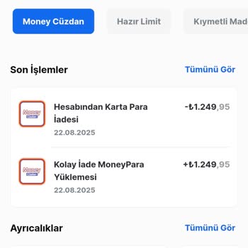 Migros MoneyPay İade Tutarı Eksik Yatırıldı, Sorunum Çözülmüyor