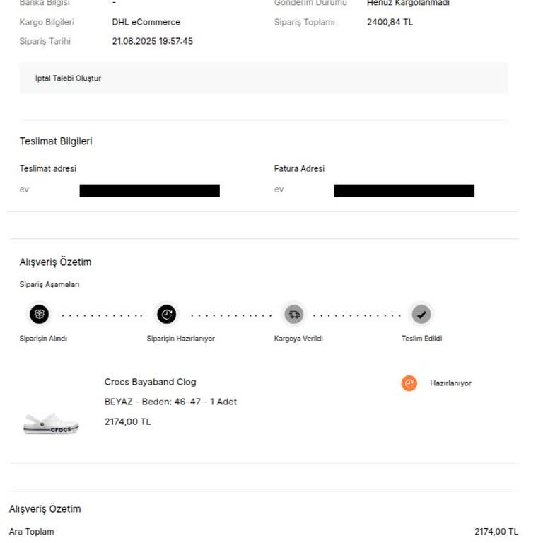 Siparişim Kargoya Verilmedi, Fiyat Farkı Açıklanmadı: Güvenim Sarsıldı