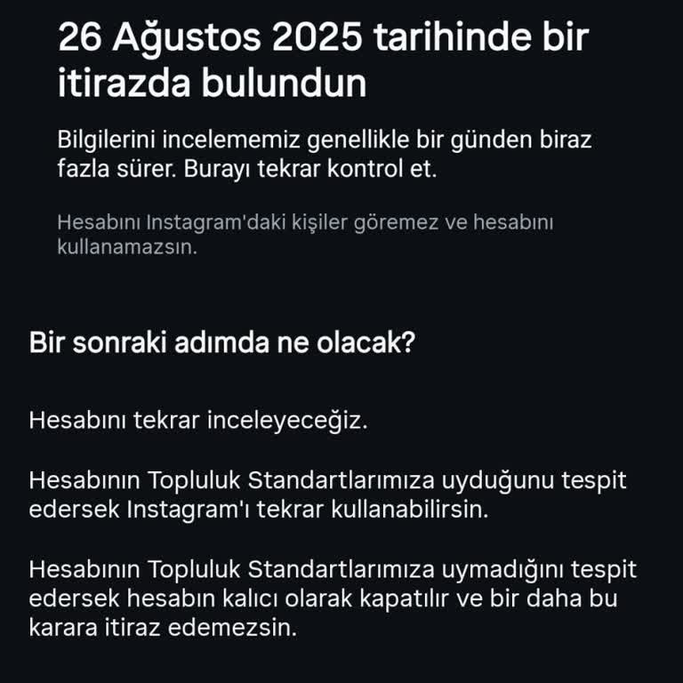 Instagram Hesaplarım Haksız Yere Sürekli Kapatılıyor, Mağduriyetimin Giderilmesini İstiyorum
