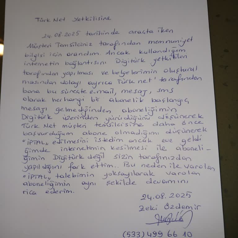 TurkNet Aboneliğim Yanlışlıkla İptal Edildi Mağduriyetimin Giderilmesini İstiyorum