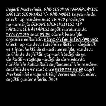 Check-up Randevum Habersizce İptal Edildi, Mağdur Edildim