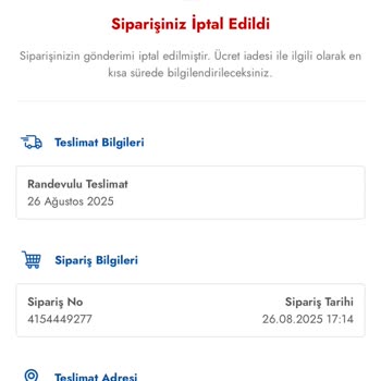 Siparişim Haber Verilmeden İptal Edildi, Param İade Edilmedi!