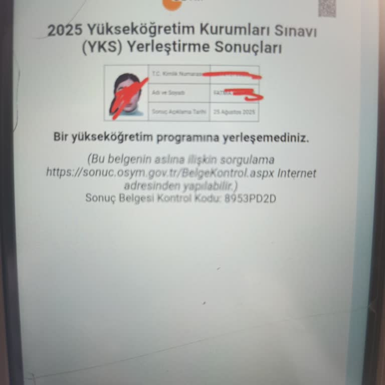 YKS Tercih Sonuçlarında Sıralamam Uygun Olmasına Rağmen Yerleşememe Sorunu