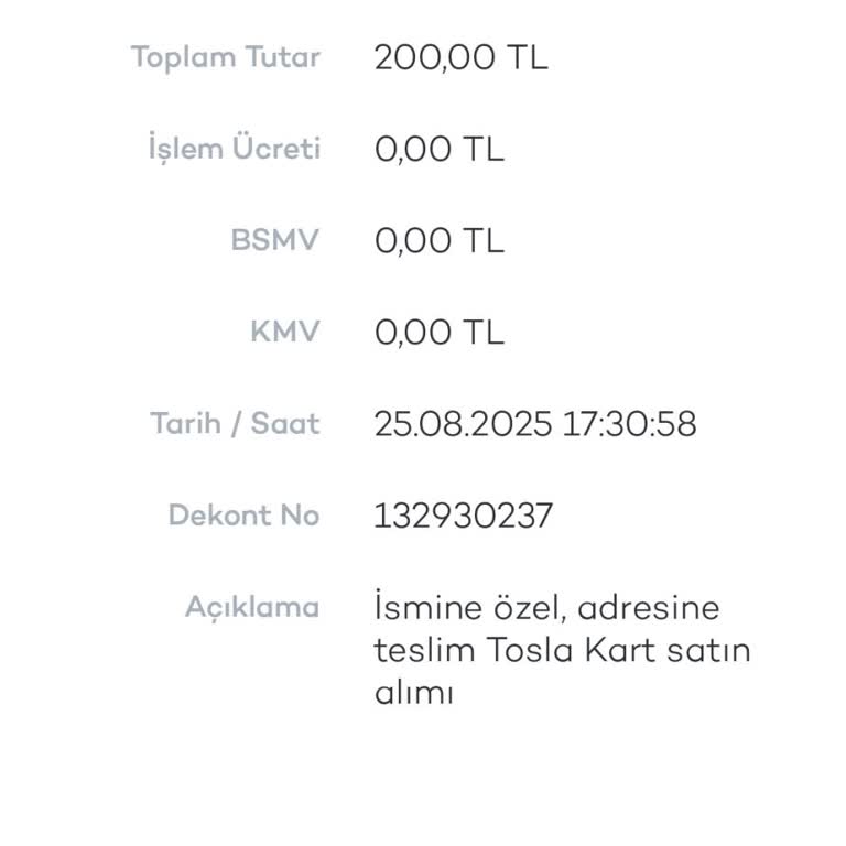 İptal Edilen Tosla Kart Ücretim 2 Gündür İade Edilmedi