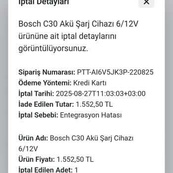 Sipariş İptali Ve Bilgilendirme Eksikliği Nedeniyle Mağduriyet