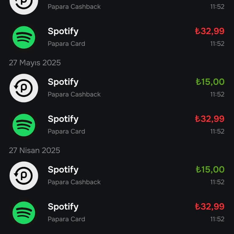 Papara Spotify Ödememde Beklediğim Cashback Gelmedi!
