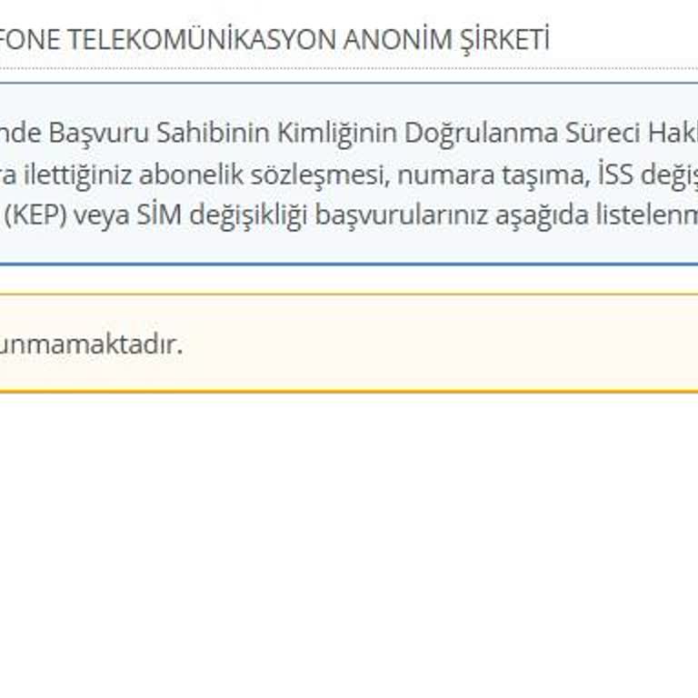 Vodafone Faturalı Hat Başvurusunda E-devlet Onay Sorunu Ve Destek Talebi