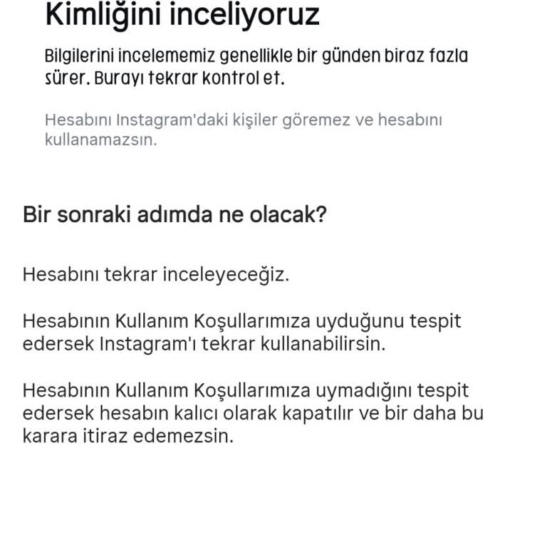 Sebepsiz Askıya Alınan Instagram Hesabımın Açılmasını İstiyorum