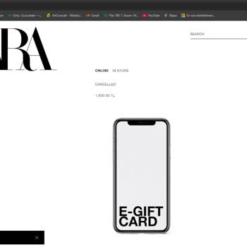 Zara Online Hediye Kartı Alımında Sürekli İptal Ve İlgisiz Müşteri Hizmeti