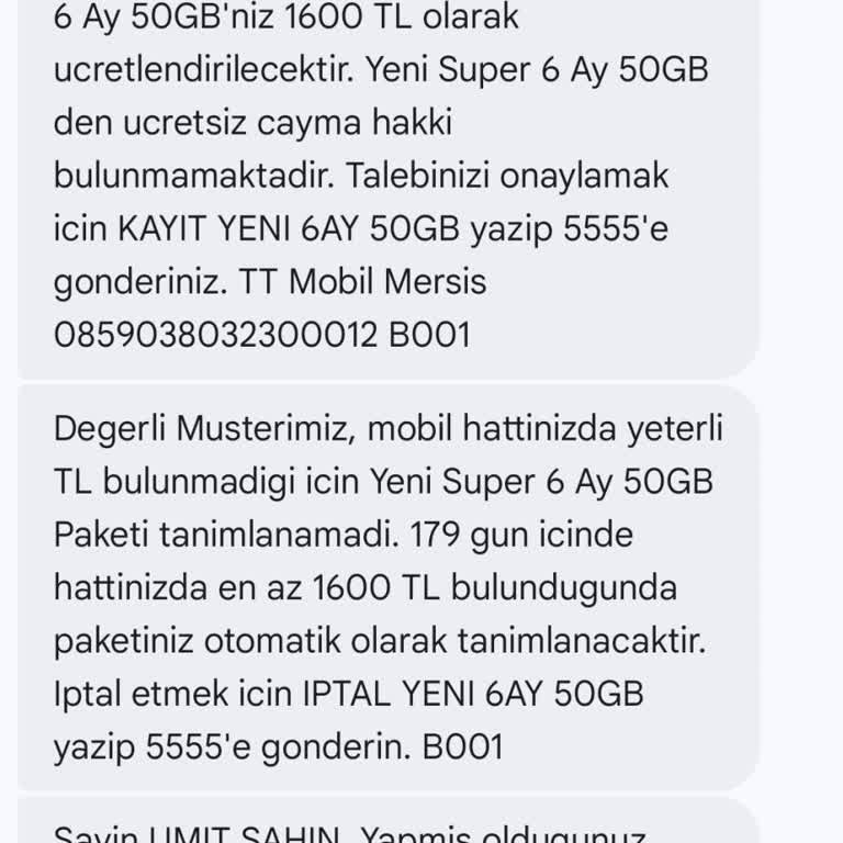 Paket Değişikliği Sonrası Yanlış Paket Tanımlandı, Sorunum Çözülmedi