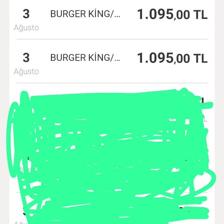 Burger King'de Fazla Çekilen Ödemenin İadesi Yapılmıyor