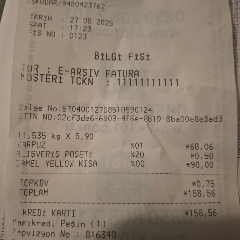 A101 Şubesinde Satın Aldığım Karpuzun Poşetinin Yırtılması Sonucu Mağduriyet ve Personel Davranışı