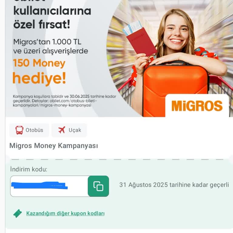 Migros Ve Obilet Kampanya Kodu Çalışmadı, İndirimden Yararlanamadım