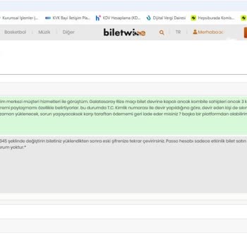 Bilet Transferi Yapılamadı Ücret İadesi Talep Ediyorum