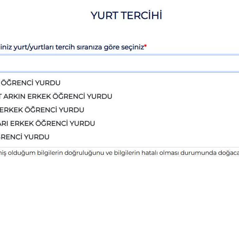 Şişli Erkek Öğrenci Yurdu Başvuru Ekranında Neden Yok