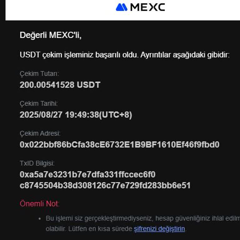 Mexc Yanlış Adrese Transfer Sonrası Param Kayboldu, Müşteri Hizmeti Cevap Vermiyor