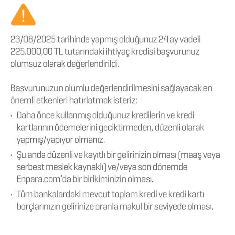 Kredi Başvurum Otomatik Reddedildi Gerekçe Sunulmadı