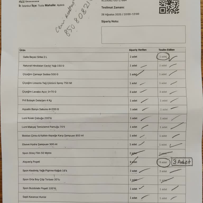 A101 Kapıda Siparişim Eksik Teslim Edildi, İade Ve Destek Alamıyorum