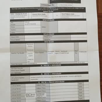 Garanti Kapsamında Alınan Bilgisayarımın Değişimi Yapılmıyor, Mağdurum