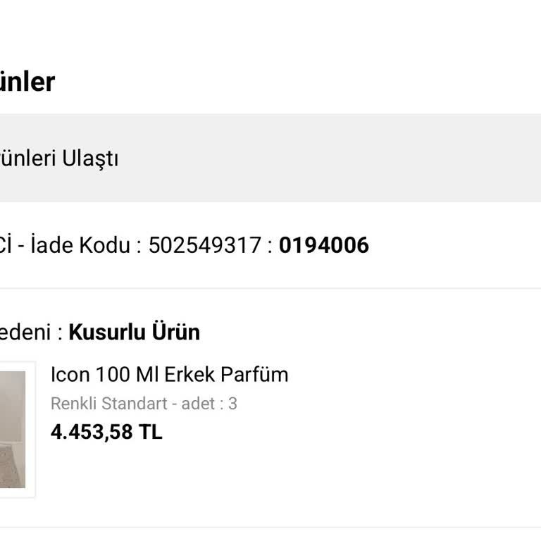 Defolu Parfüm İadesi Kabul Edilmedi, Mağduriyetim Giderilmiyor