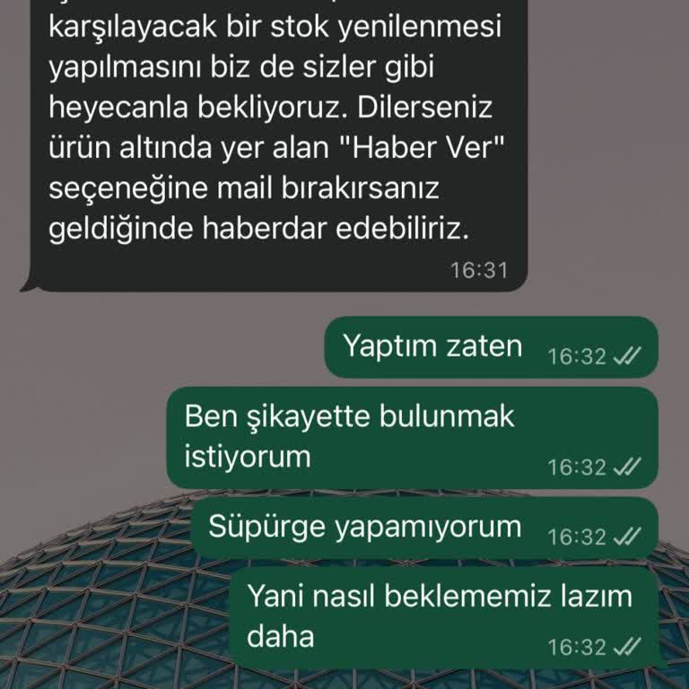 İki Aydır Yedek Parça Bekliyorum, Süpürge Kullanılamaz Durumda