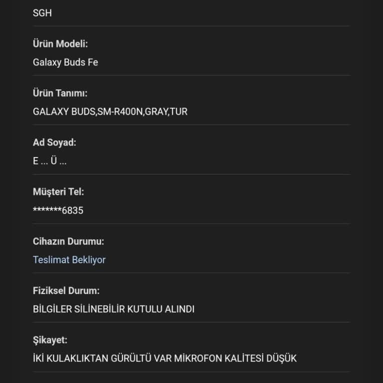 Samsung Galaxy Buds Fe Yüksek Frekanslarda Ses Bozulması ve Servis Mağduriyeti