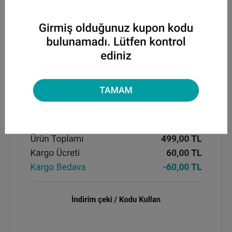 İndirim Kodu Geçersiz, Puanlarım Ve Ürünüm Mağdur Oldu