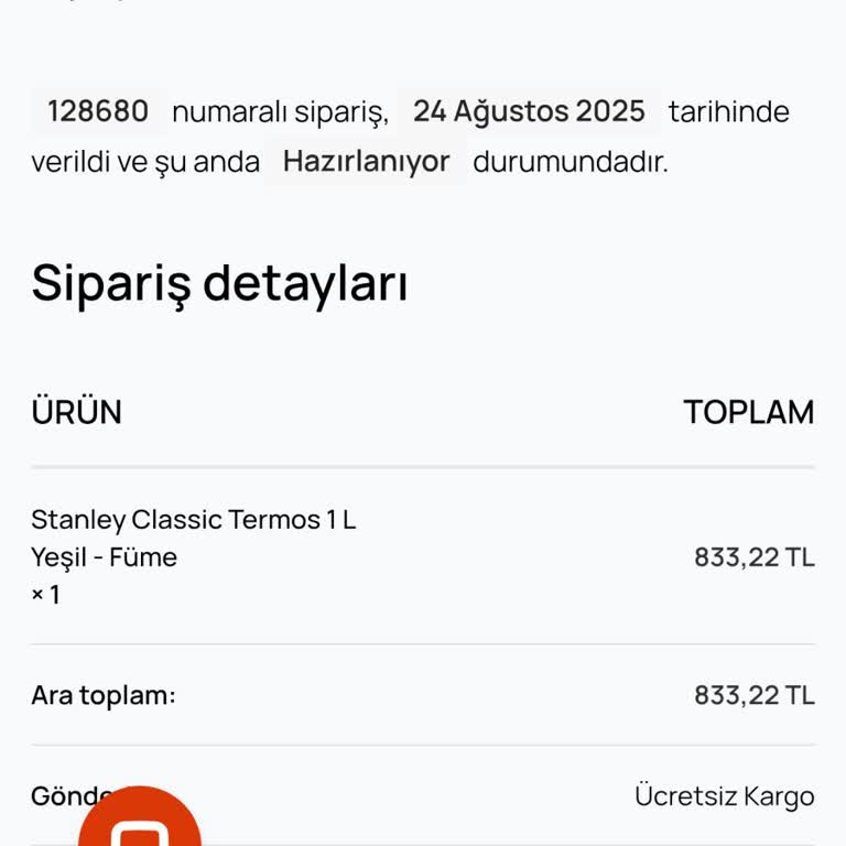 İletişimsiz Satıcı Ve Gönderilmeyen Ürün: Stanley Elektrikli Termos Siparişim Mağduriyeti
