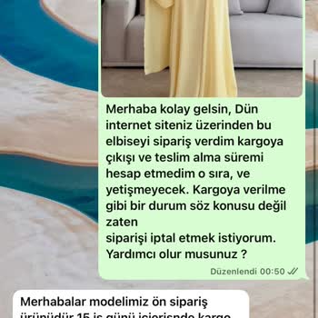 Kargoya Verilmeyen Siparişimin İptali Ve Ücret İadesi Yapılmıyor