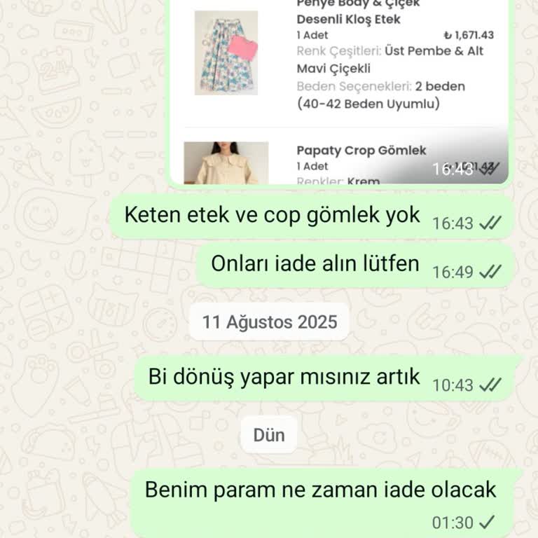 Eksik Ürün Ve Para İadesi Sorunu: Cevapsız Kalan Mağduriyet