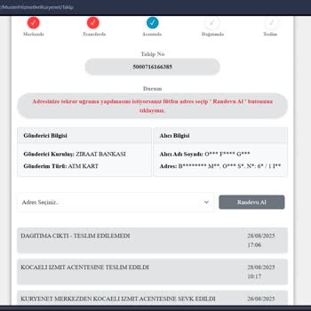 Kuryenet İle Banka Kartı Teslimatında Yaşanan Gecikme Ve İletişim Sorunu
