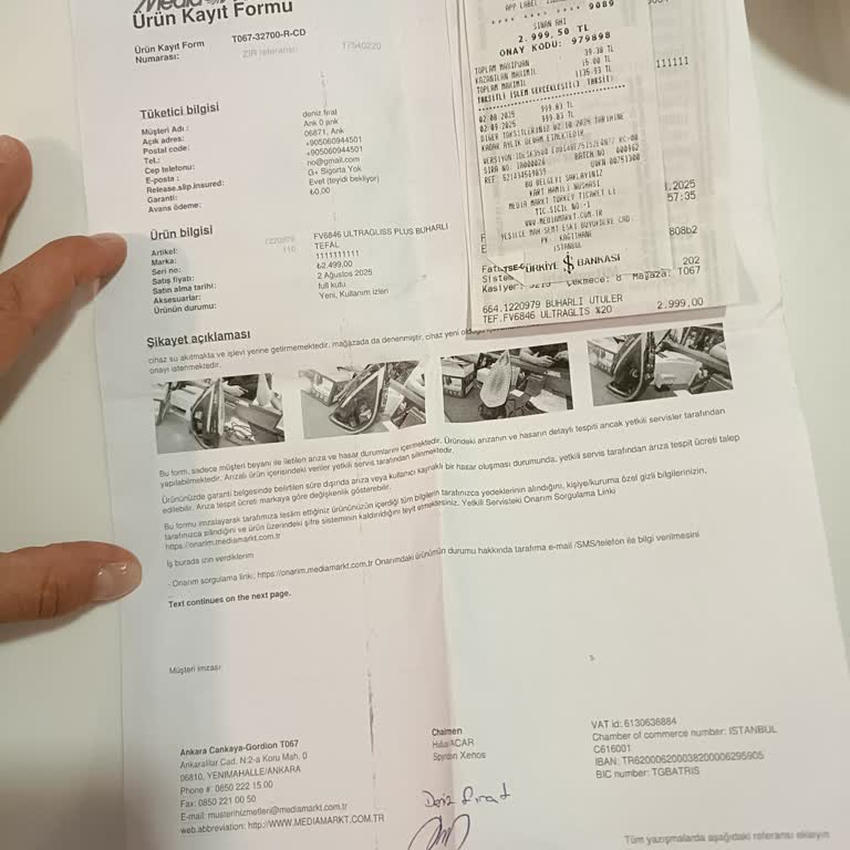 Satın Aldığım Tefal Ütü Sürekli Su Akıtıyor, İade Talebim Reddedildi