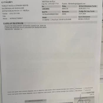 Citroen C4 Ön Disk Titremesi Garanti Kapsamında Çözülmüyor