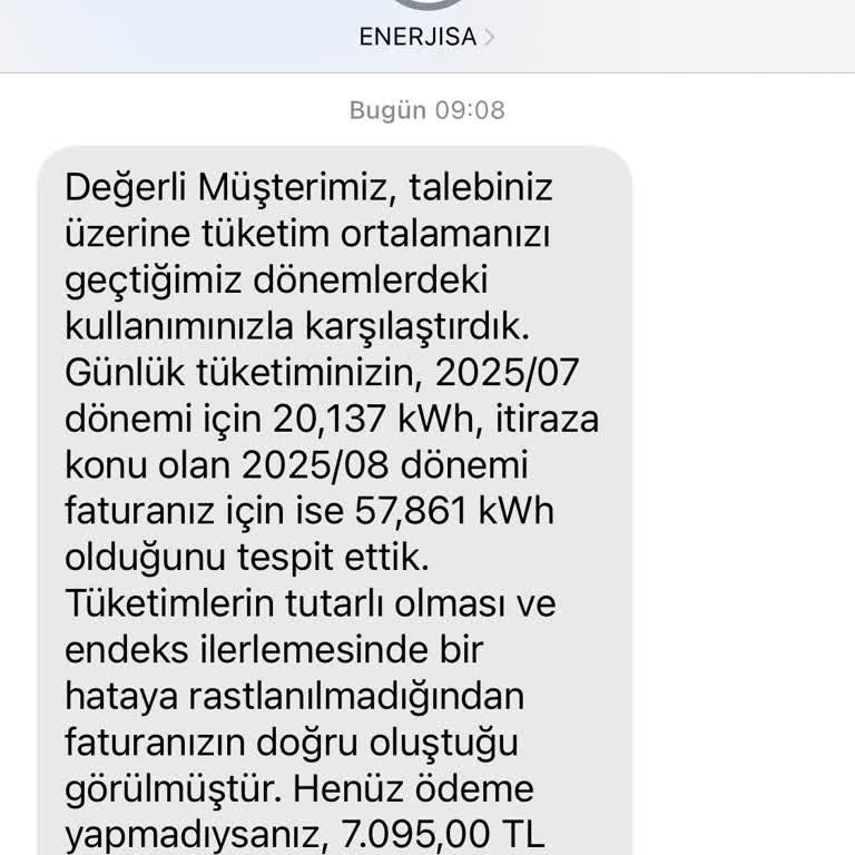 Kısa Süreli Döneme Ait Elektrik Faturasının Olağandışı Yüksek Gelmesi Ve İtiraz Sonucunda Standart Yanıt Alınması