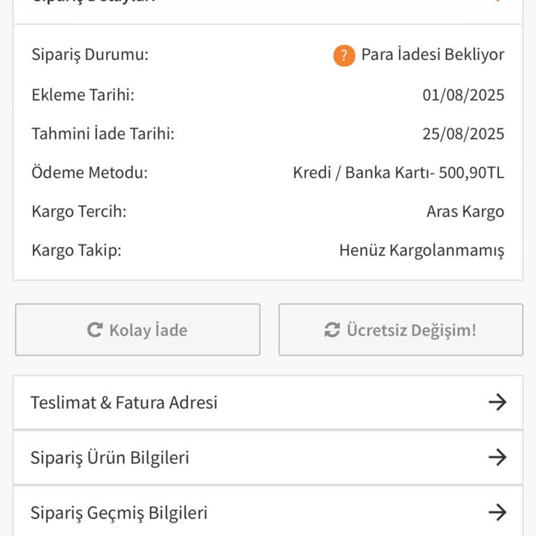 Gizce'den İptal Edilen Siparişimin Ücreti İade Edilmiyor, Firmadan Dönüş Alamıyorum