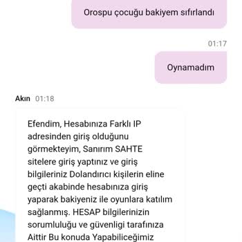 Onwin Hesabımdaki 50.000 TL Bakiyem Bilgim Dışında Sıfırlandı